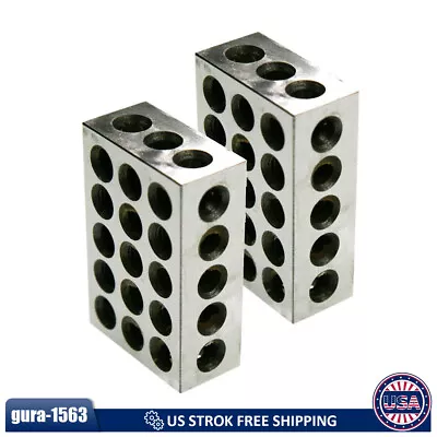 1 Pair 1-2-3 Block Set 0.0001  Precision Matched Mill Machinist 123 23 Holes • $26.99