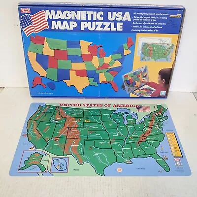 1992 Smarty Toys Magnetic USA Map Puzzle With Easel & Sorting Tray Ages 6 And Up • $34.99