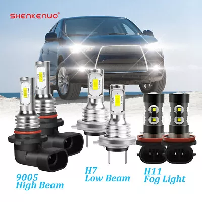 6000K LED Headlight Fog Light Bulbs Combo Kit For Mitsubishi Outlander 2014-2020 • $25.96