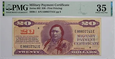 Military Payment Certificate Series 692   $20 Dollars PMG 35   First Printing  • $199.95