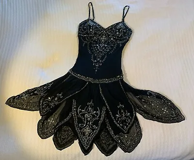 Sue Wong Nocturne Silk Beaded Petal Dress Ballet Flapper Fairy Coquette 1920s • $299