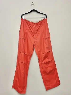 Mens Vintage Ralph Lauren Polo Sport Parachute Cargo Pants Orange Pockets Cotton • $127.49