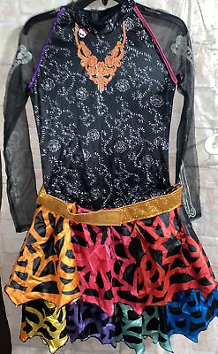 Monster High Skelita Calaveras Sz XL Halloween Costume Dressbutton & Leggings • $18