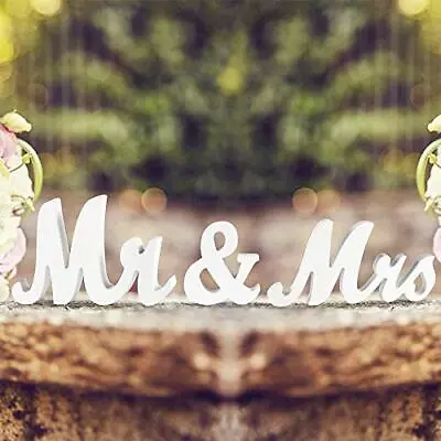 Mr And Mrs Signs Wedding Sweetheart Table Decorations Wooden Freestanding Let... • $18.44