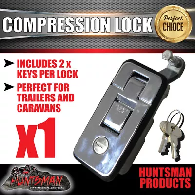 $25 • Buy Large Chrome Compression Lock Push Latch Tool Box, Camper Tradesman Trailer