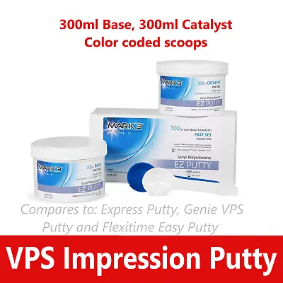 Dental VPS Express Putty Impression Material Base & Catalyst Fast Set Regular • $63.95