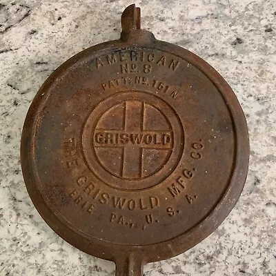 One Vintage Antique Griswold Waffle Iron Paddle Cast Iron #8 Pat. # 151 N • $39