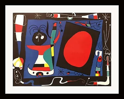 JOAN MIRÓ - 'Single Woman At The Mirror' • Custom Framed & Matted Lithograph • $129.95