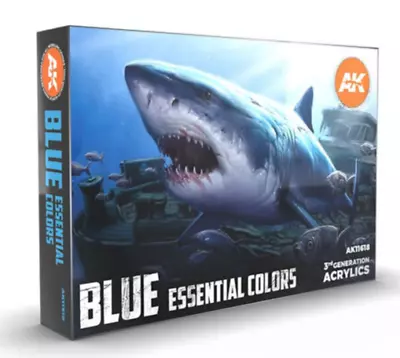 AK Interactive MODEL PAINT 3G Essential Colors BLUE Set Acylics AK-11618 • $24.99