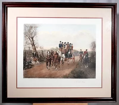  In Full Swing  Horse Drawn Carriage Victorian Era Vintage Print - Display Ready • $409.01