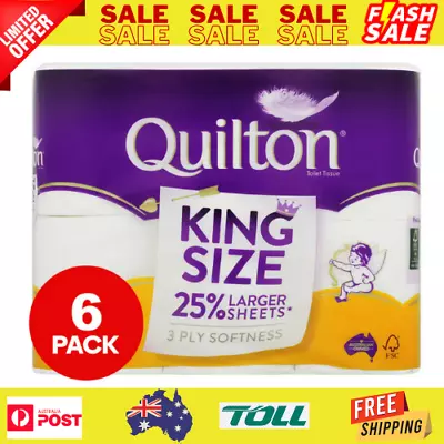 Quilton King Size Toilet Paper Rolls 6pk • $8.81