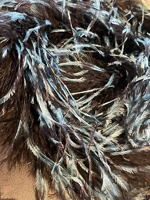 £40 • Buy Ostrich Feather Boa Black Teal Blue Tips