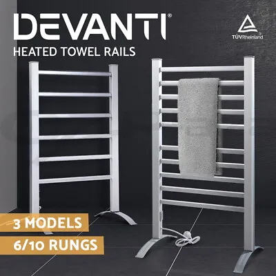 Devanti Heated Towel Rail Rack Bathroom Electric Rails Warmer Clothes 3 Models • $59.95