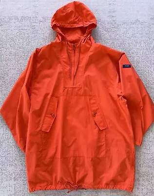 VTG 90s Polo Sport Ralph Lauren Anorak Jacket Hood 1/4 Cinch Orange Rare HTF M • $49