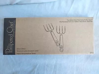 Pampered Chef Meat Lifter Forks Kitchen BBQ Roast Tools 2715 Set Of 2 Heavy Duty • $26