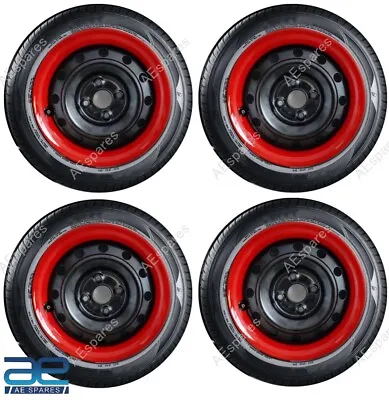 4 Pcs New Wheel Hub Caps Cover Trim Plastic Red 13-14  For Cars Universal @UK • $152.30