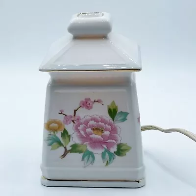 Vintage I. W. Rice Japan Pagoda Peonies Night Light Perfume Diffuser Ceramic • $35