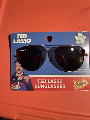 Brand New Halloween Cosplay Aviator Brown & Gold Ted Lasso Sunglasses Sun-Stache • $11
