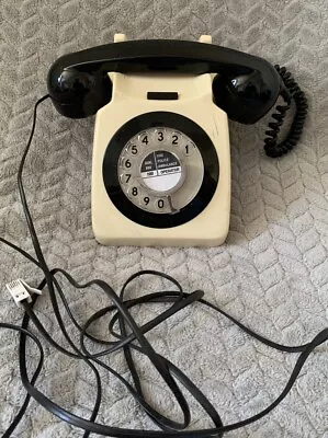 Rotary Dial Telephone 746 GNA 74/1 Cream & Black. Converted Untested • £19.99