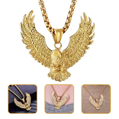 Eagle Necklace For Boys Eagle Pendant Jewelry Gift For Man Men Decorative • £5.20