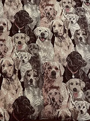 £16.98 • Buy Heritage Labradors Dogs- 145cm 58  Wide - Cotton Rich Woven Tapestry Fabric