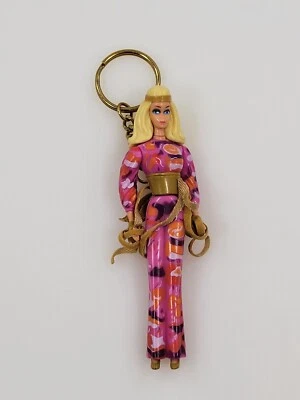$9.95 • Buy Vintage 1997 4  Barbie Keychain Pink Hippie Dress BFI Brand Plastic Doll Nice!
