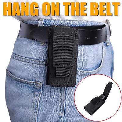 US Tactical Molle Flashlight Holder Belt Magazine Holster Pouch Torch Carry Case • $9.89