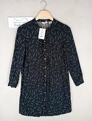 Levis Shirt Dress Tunic Size XS Womens 8/10 OS Black/Multicoloured Casual Wear • £14.99