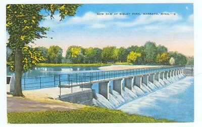 Mankatominnesota-new Dam At Sibley Park-#2-linen--(mn-m) • $3.99