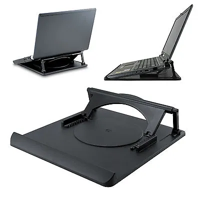 Laptop Table Stand Desk Tray Cooling Holder Adjustable 360° Rotation Swivel Base • £8.95