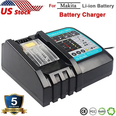 New For Makita BL1830 BL1815 BL1860B 18V LXT Lithium 3Ah  DC18RC Battery Charger • $18.89