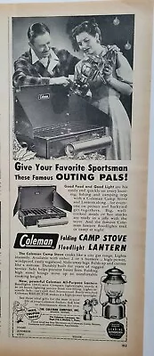 1952 Coleman Camping Table Floodlight  Lantern Camp Stove Vintage  Ad • $9.99