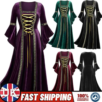 £27.49 • Buy Women Halloween Renaissance Medieval Gothic Witch Costume Fancy Dress Cosplay