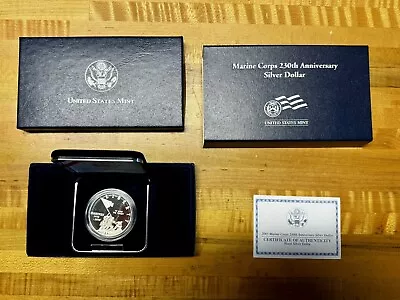 2005 P Marine Corps 230th Anniversary Proof Commemorative 90% Silver Dollar OGP • $54.99