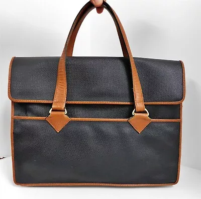 Bottega Veneta Marco Polo Black Brown Leather Tote Brief Bag • $294.99