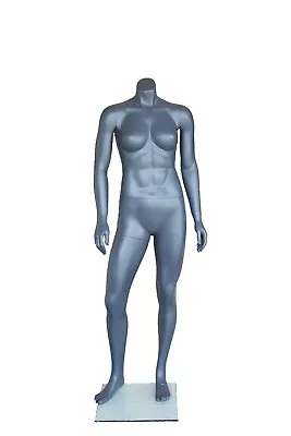 5 Ft H Athletic Headless Female Mannequin Muscular Body Matte Grey STB1FH New! • $279.95