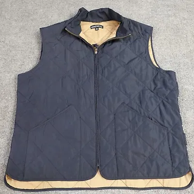 J. Crew Mercantile Mens Vest XL Blue Quilted Polyester Full Zip • $34.90