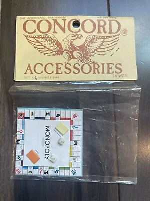 NEW VTG Concord MINIATURE DOLLHOUSE DOLL ACCESSORY MONOPOLY GAME BOARD • $6