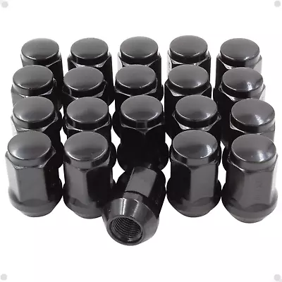 Set Of 20 Black 1/2 Lug Nuts Closed End Bulge Acorn Lug Nut Style 1.38  Long Con • $45.99