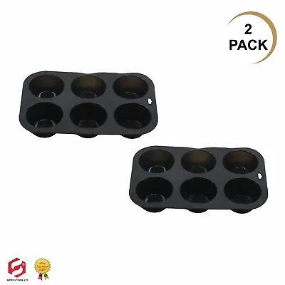£6.99 • Buy 2x 6 Cup Cake Muffin Bun Fairy Cakes Yorkshire Pudding Tray Non Stick Pan Mould