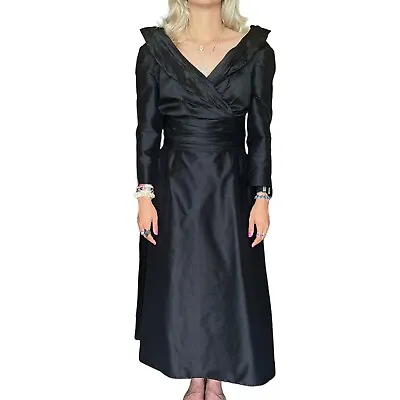VTG 80’s Nikola Maids Custom Bridesmaid Dress 8 10 M Black Prom Formal Costume • $51.19