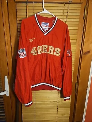 Vintage San Francisco 49ers Pullover Windbreaker Reebok Pro Line Lined Men's L • $100