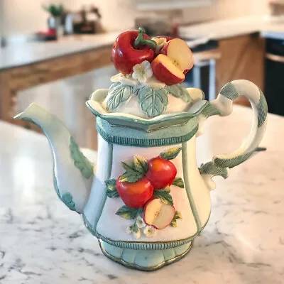 Montefiori Collection Teapot  Figurine Apples Blossoms - EXCELLENT CONDITION • $24