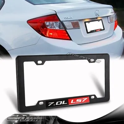 1X CHEVY CHEVROLET CORVETTE C6 7.0L LS7  Engine License Plate Tag Frame Black • $8.99