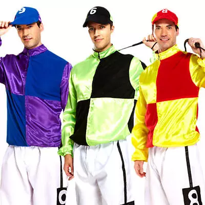 Horse Rider Jockey Mens Fancy Dress Polo Racing Sports Uniform Costume Outfits • £19.99