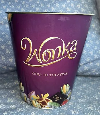 LAST 1 NEAR PERFECT Wonka Movie Metal Popcorn Bucket Willy Timothee Chalamet Tim • $10