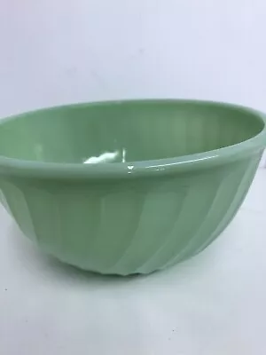 Fire King Ware Jadeite 8”  Green Mixing Bowl Swirl Pattern Vintage • $45.99