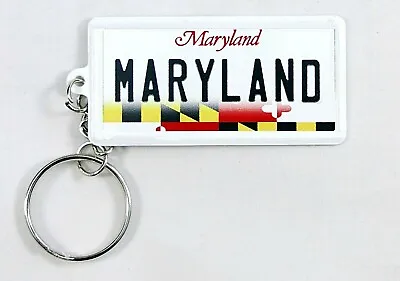 Maryland License Plate Aluminum Ultra-Slim Souvenir Keychain 2.5 X1.25 X0.06  • $7.45