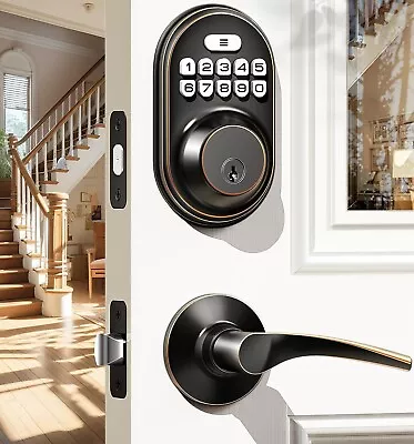 Veise Keyless Entry Door Lock With 2 Lever Handles - Electronic Keypad Deadbolt • $69.99