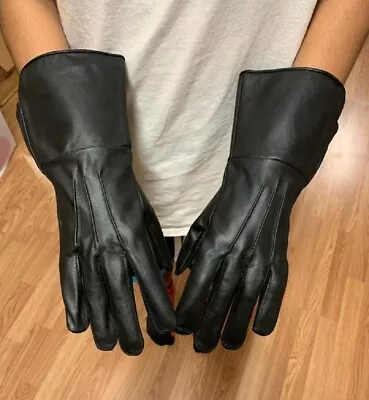 Genuine Leather Medieval Long Cuff Gloves Made With Original Sheep Skin Leather • $20